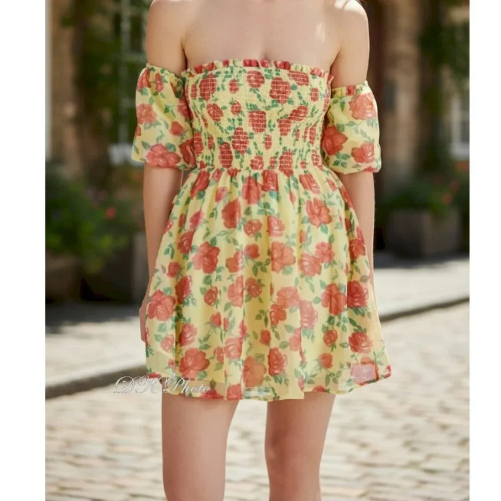 Betsey Johnson Women's Puff Sleeve Dress Size XL New NWT